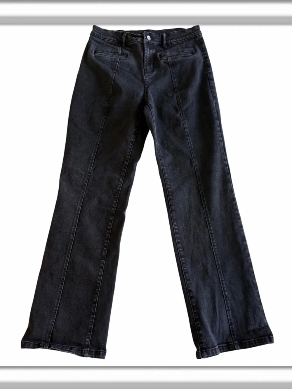 J. McLaughlin Emmie Bootcut High Rise Black Wash Denim Jeans Size 8 Stretch